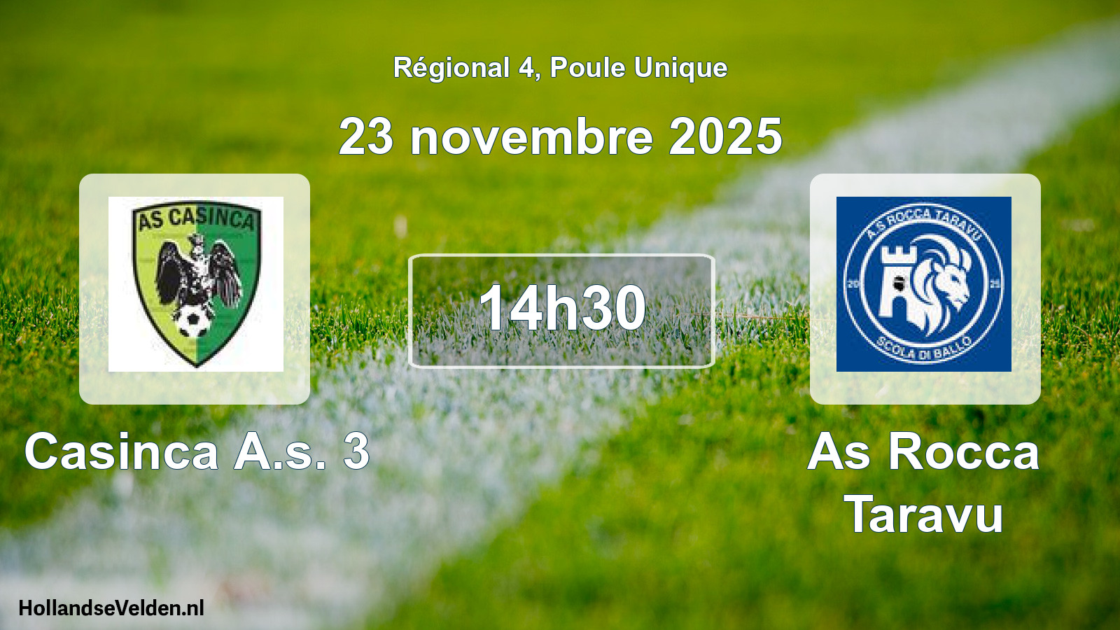 Geplande wedstrijd: Casinca A.s. 3 - As Rocca Taravu (23 november 2025)