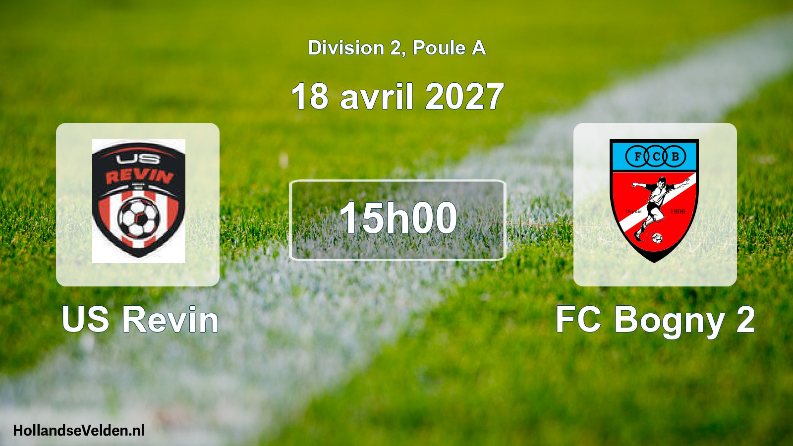 Match programmé: US Revin - FC Bogny 2 (18 avril 2027)