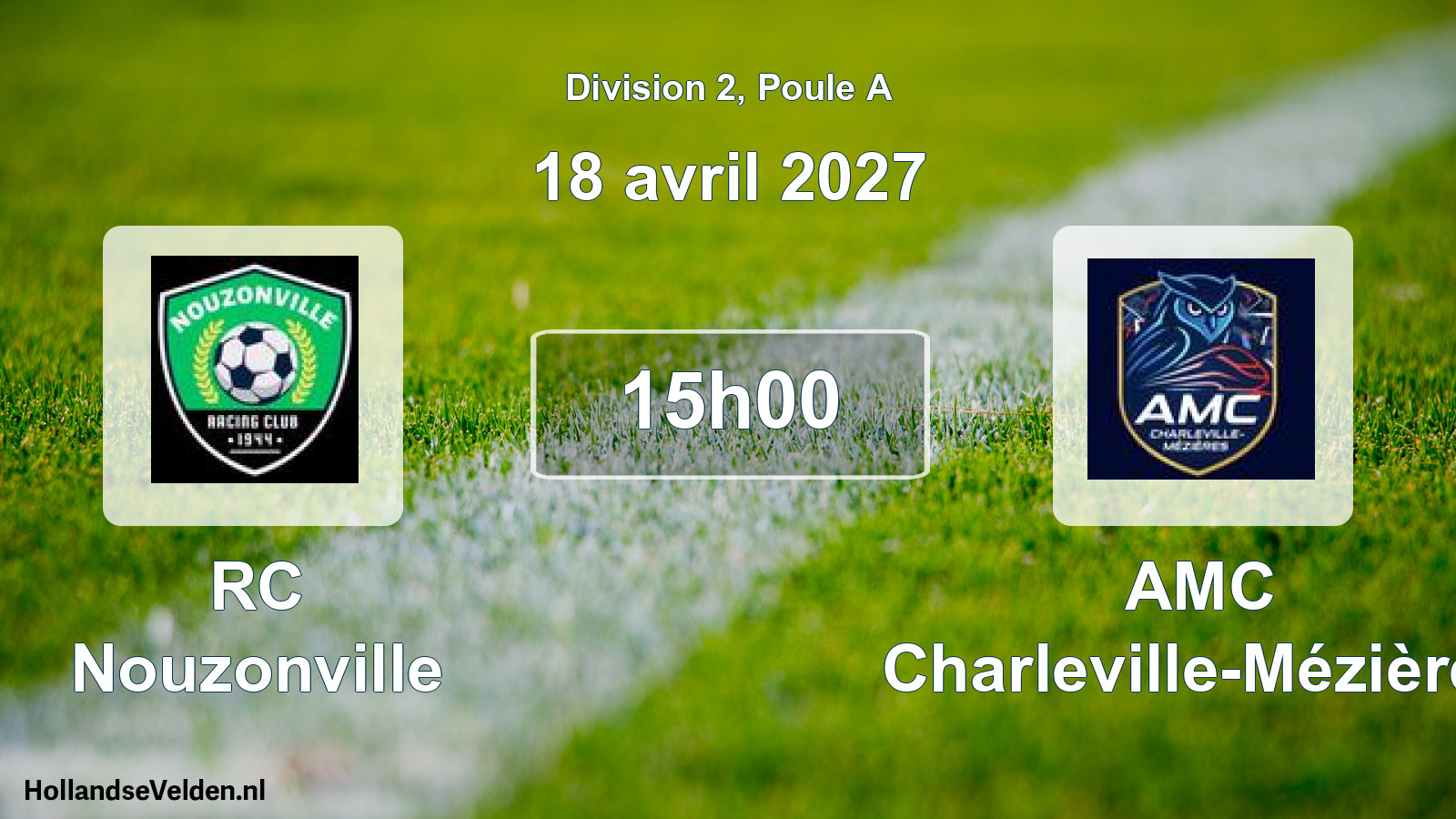 Match programmé: RC Nouzonville - AMC Charleville-Mézières (18 avril 2027)