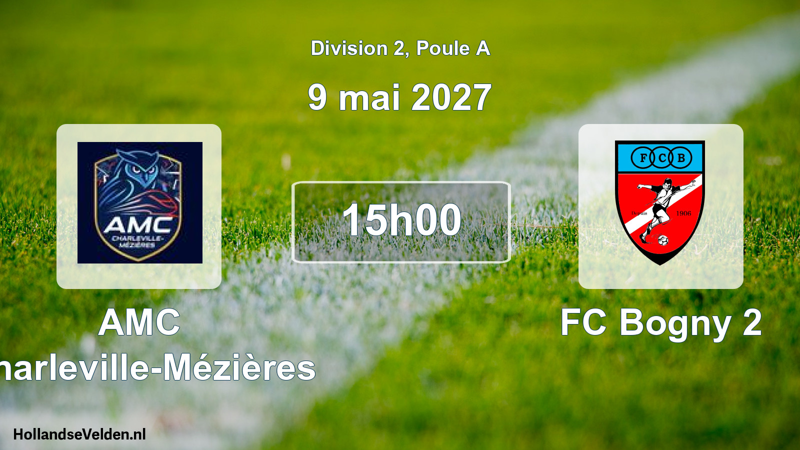 Match programmé: AMC Charleville-Mézières - FC Bogny 2 (9 mai 2027)