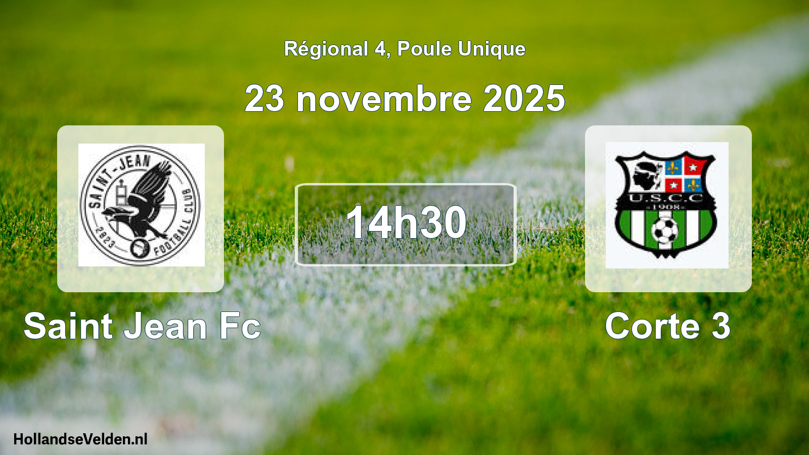 Scheduled Match: Saint Jean Fc - Corte 3 (23 November 2025)