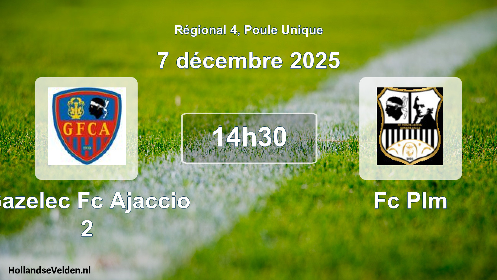 Geplande wedstrijd: Gazelec Fc Ajaccio 2 - Fc Plm (7 december 2025)