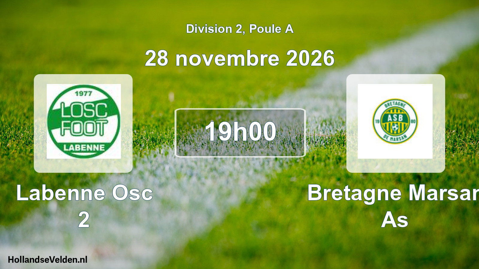 Scheduled Match: Labenne Osc 2 - Bretagne Marsan As (28 November 2026)