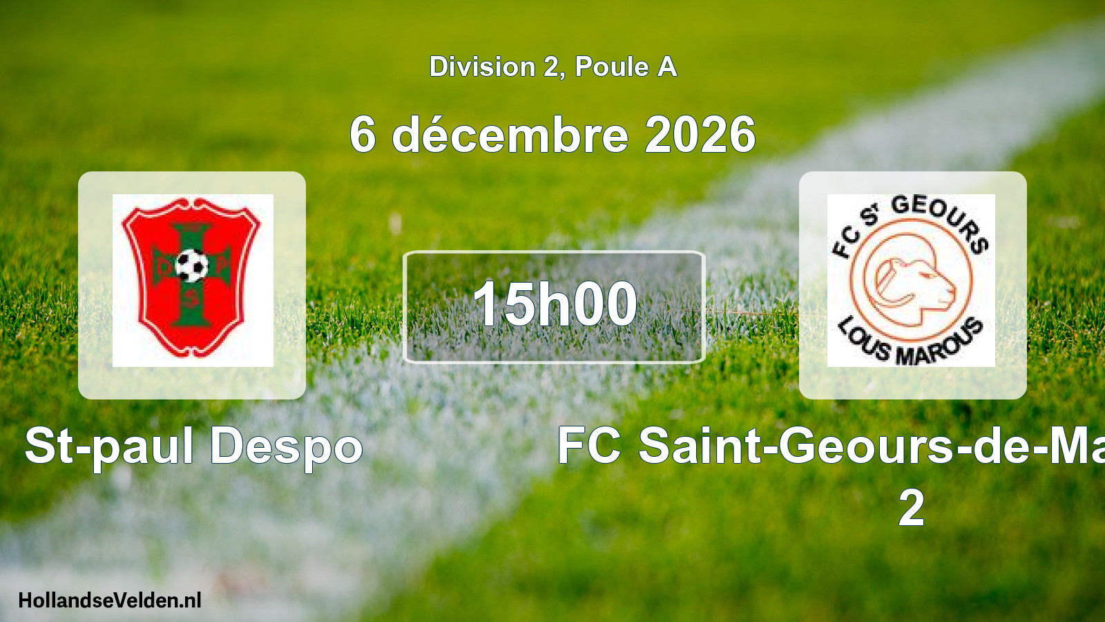 Match programmé: St-paul Despo - FC Saint-Geours-de-Maremne 2 (6 décembre 2026)