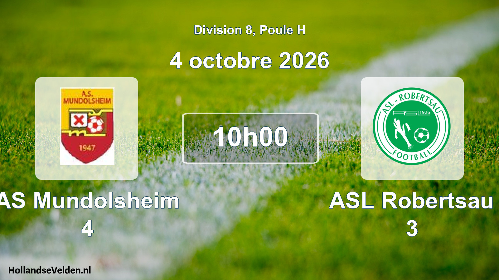 Scheduled Match: AS Mundolsheim 4 - ASL Robertsau 3 (4 October 2026)