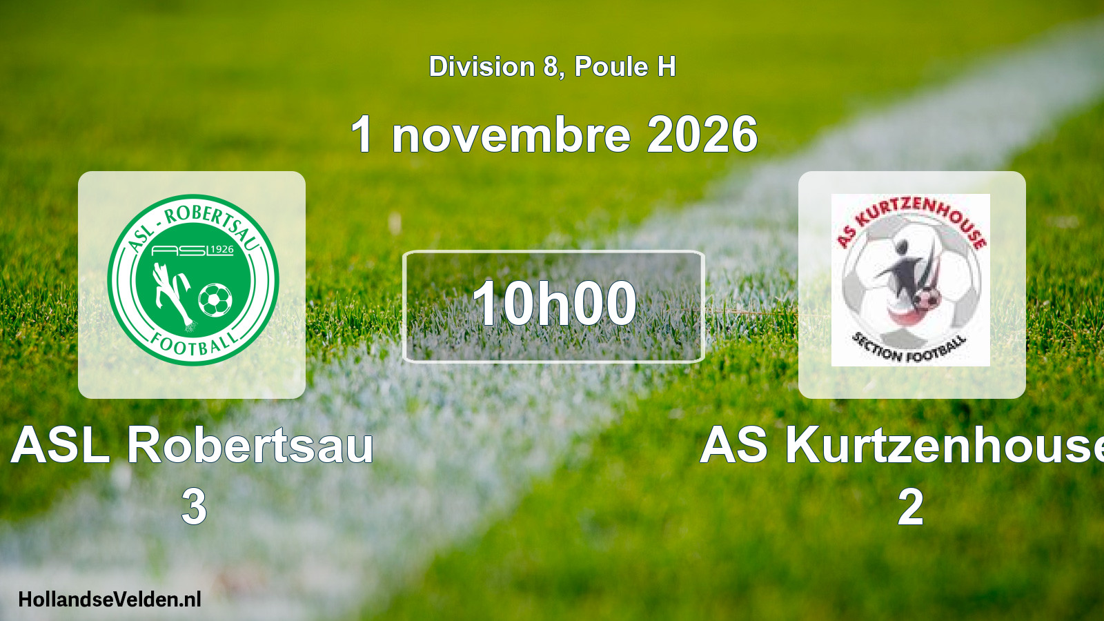 Geplande wedstrijd: ASL Robertsau 3 - AS Kurtzenhouse 2 (1 november 2026)