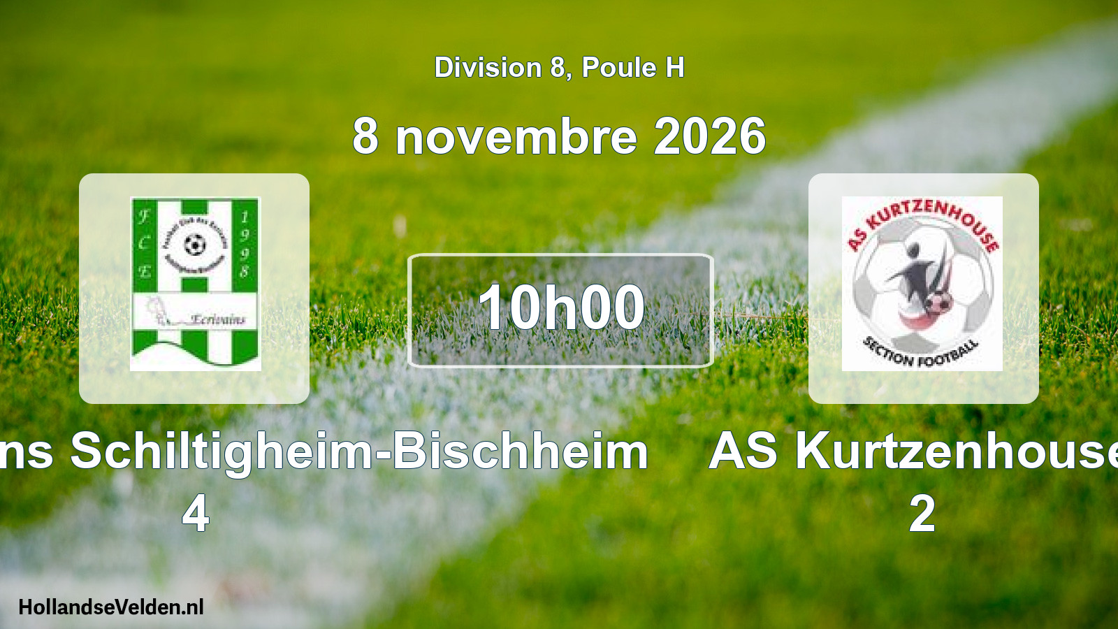 Geplande wedstrijd: FC Écrivains Schiltigheim-Bischheim 4 - AS Kurtzenhouse 2 (8 november 2026)