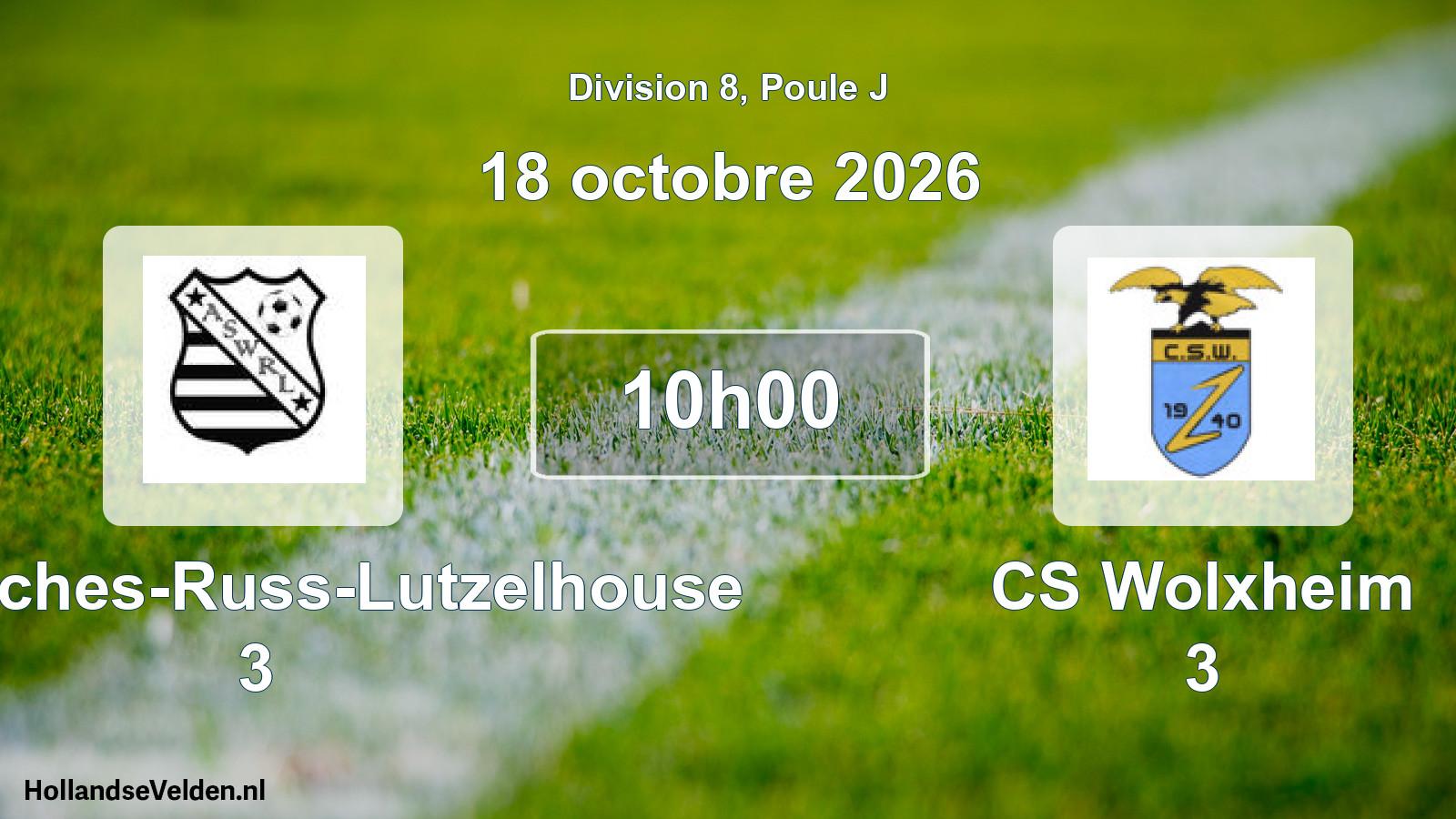 Match programmé: AS Wisches-Russ-Lutzelhouse 3 - CS Wolxheim 3 (18 octobre 2026)
