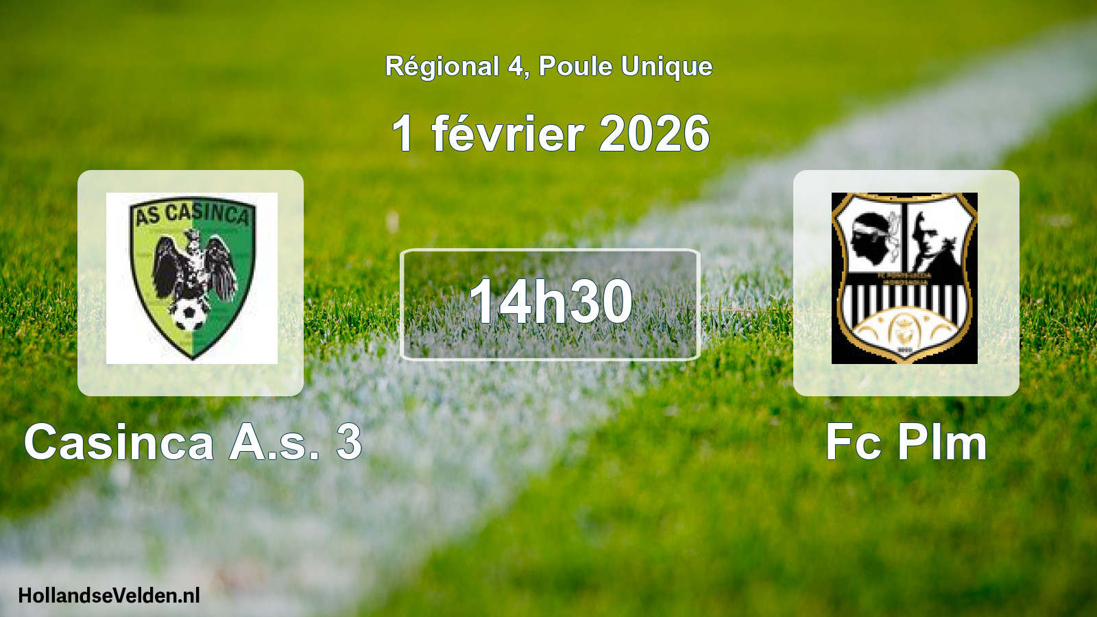 Scheduled Match: Casinca A.s. 3 - Fc Plm (1 February 2026)