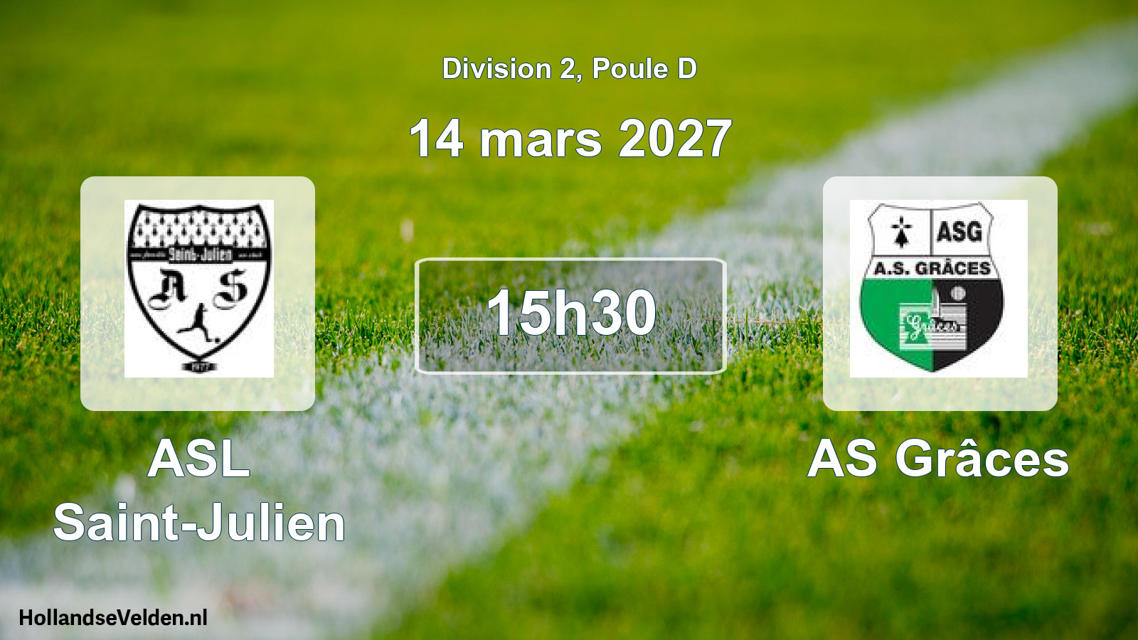 Match programmé: ASL Saint-Julien - AS Grâces (14 mars 2027)
