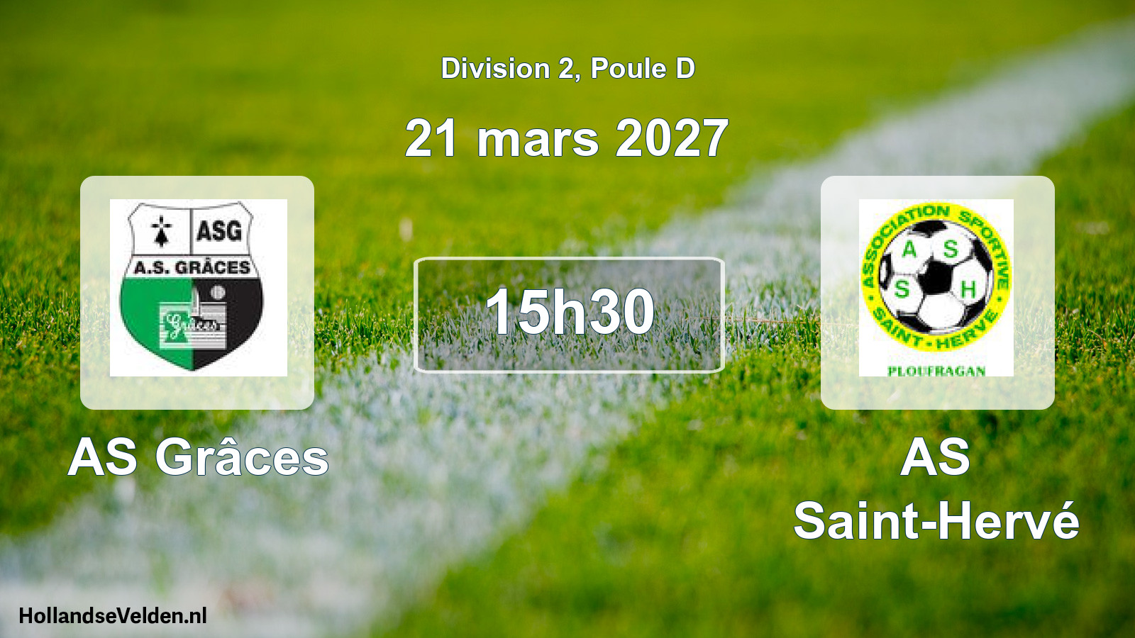 Match programmé: AS Grâces - AS Saint-Hervé (21 mars 2027)