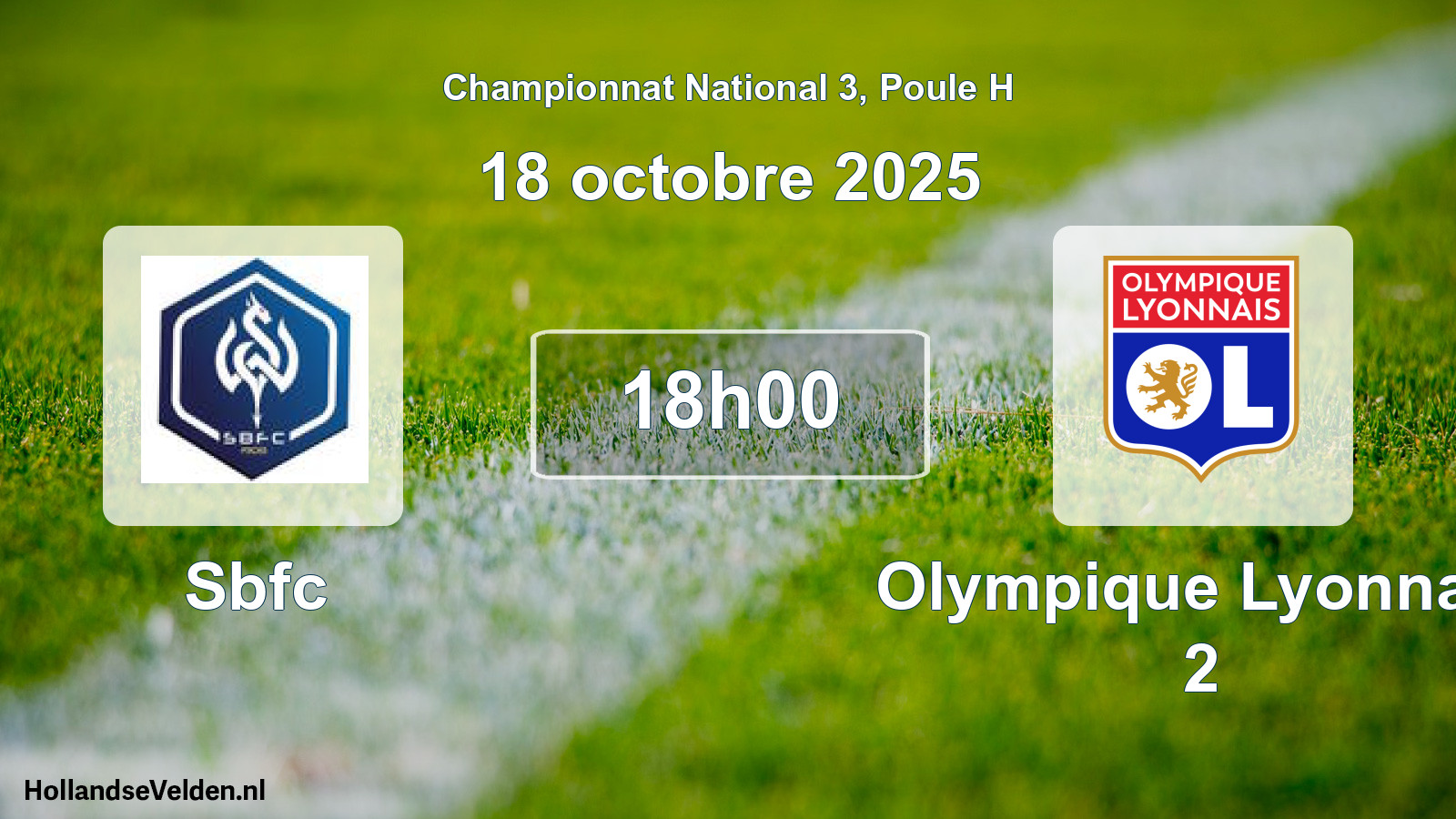 Geplande wedstrijd: Sbfc - Olympique Lyonnais 2 (18 octobre 2025)