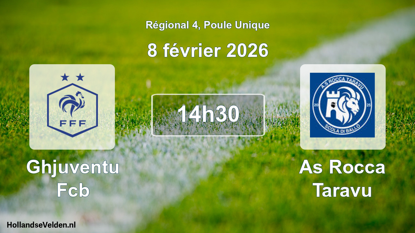 Geplande wedstrijd: Ghjuventu Fcb - As Rocca Taravu (8 février 2026)