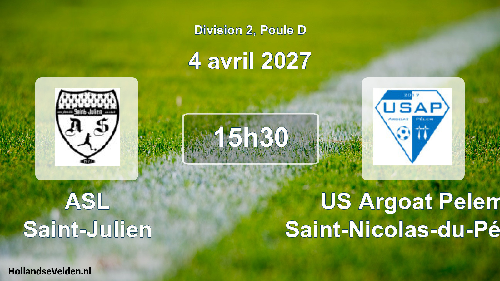 Scheduled Match: ASL Saint-Julien - US Argoat Pelem Saint-Nicolas-du-Pélem (4 April 2027)