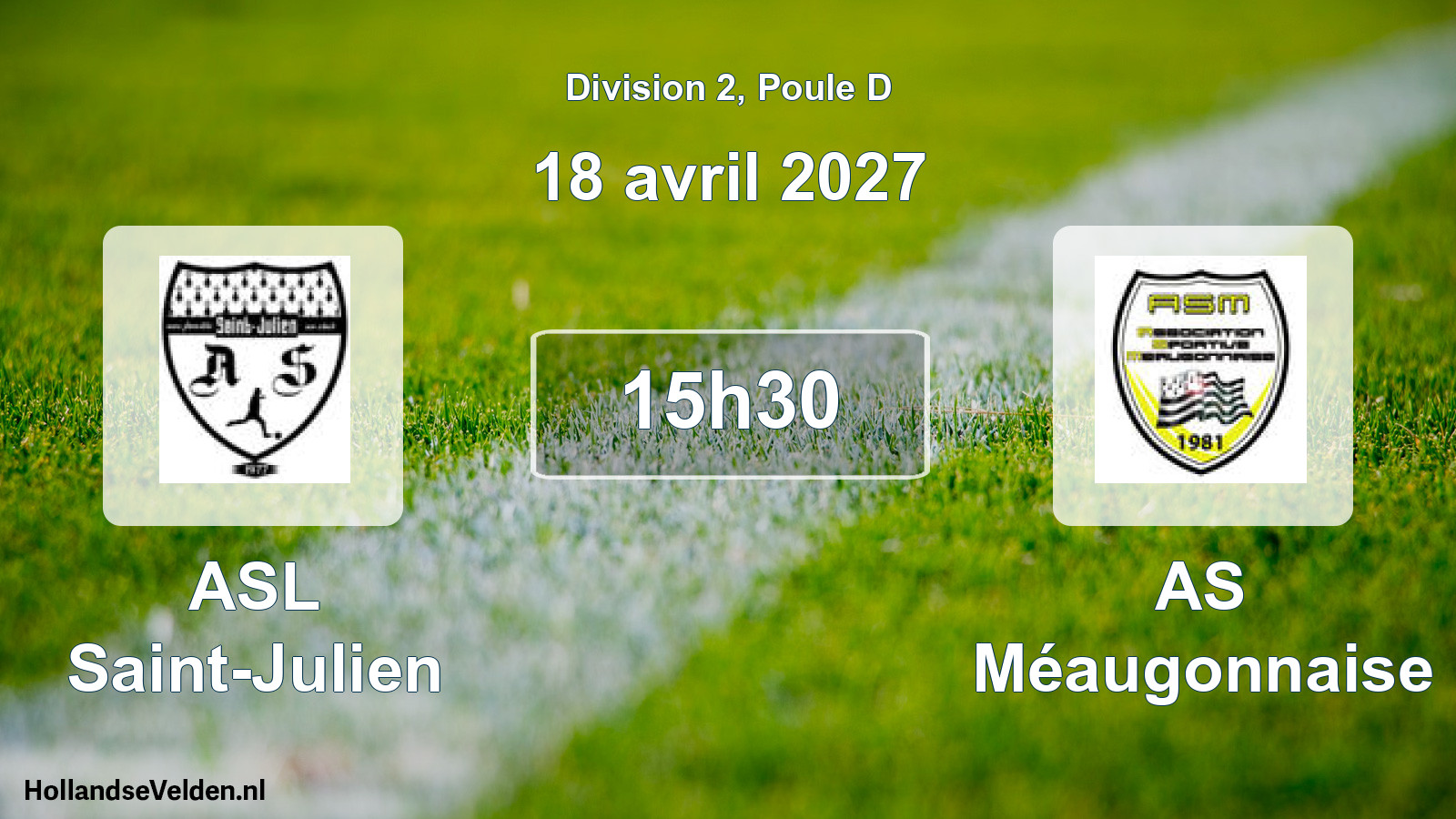 Match programmé: ASL Saint-Julien - AS Méaugonnaise (18 avril 2027)
