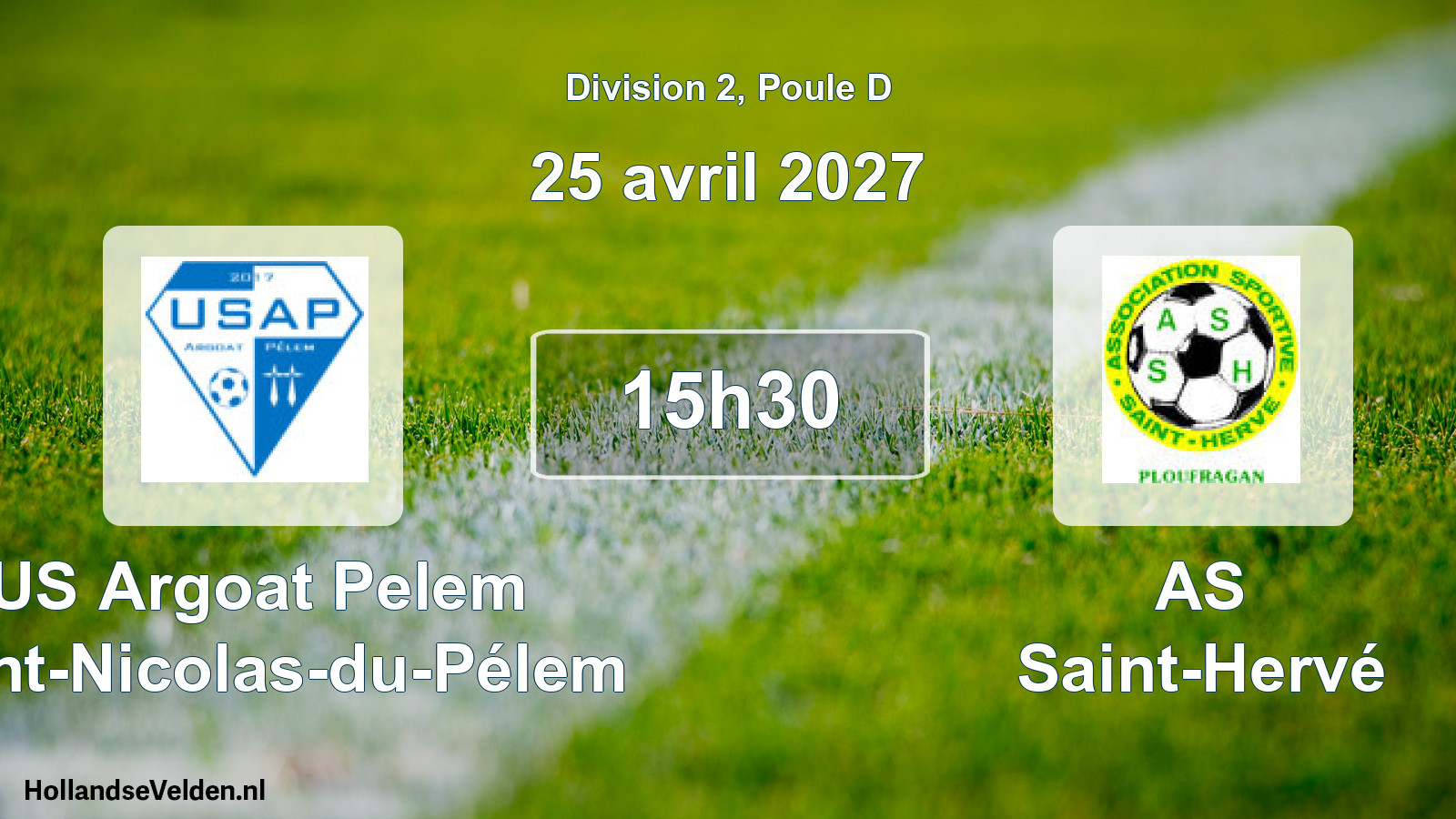 Match programmé: US Argoat Pelem Saint-Nicolas-du-Pélem - AS Saint-Hervé (25 avril 2027)