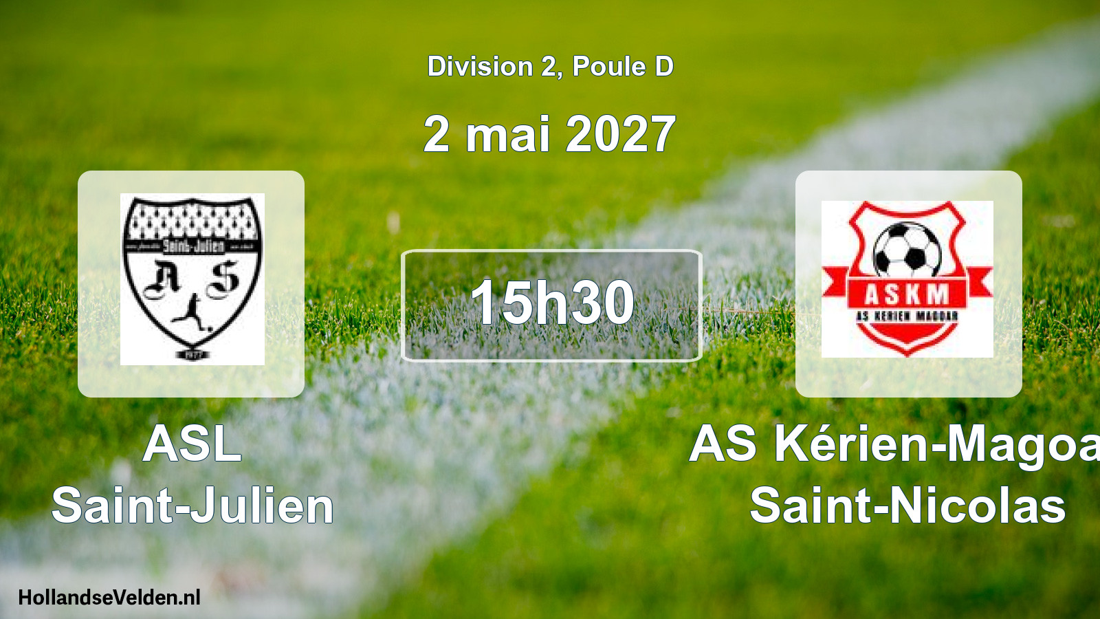 Match programmé: ASL Saint-Julien - AS Kérien-Magoar Saint-Nicolas (2 mai 2027)