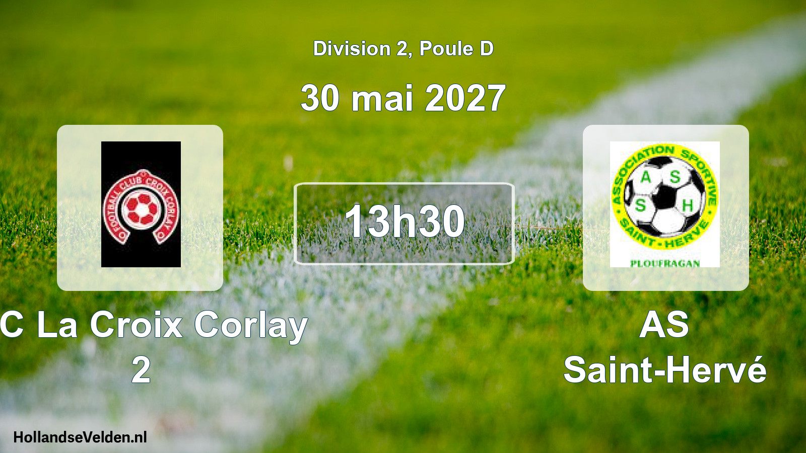 Scheduled Match: FC La Croix Corlay 2 - AS Saint-Hervé (30 May 2027)