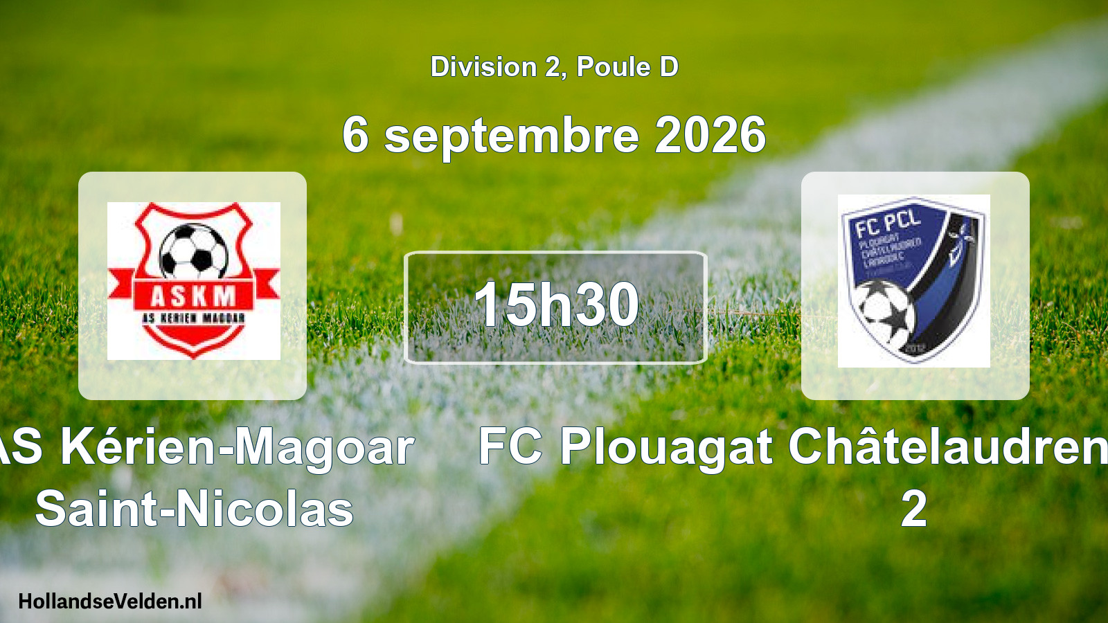 Match programmé: AS Kérien-Magoar Saint-Nicolas - FC Plouagat Châtelaudren Lanrodec 2 (6 septembre 2026)