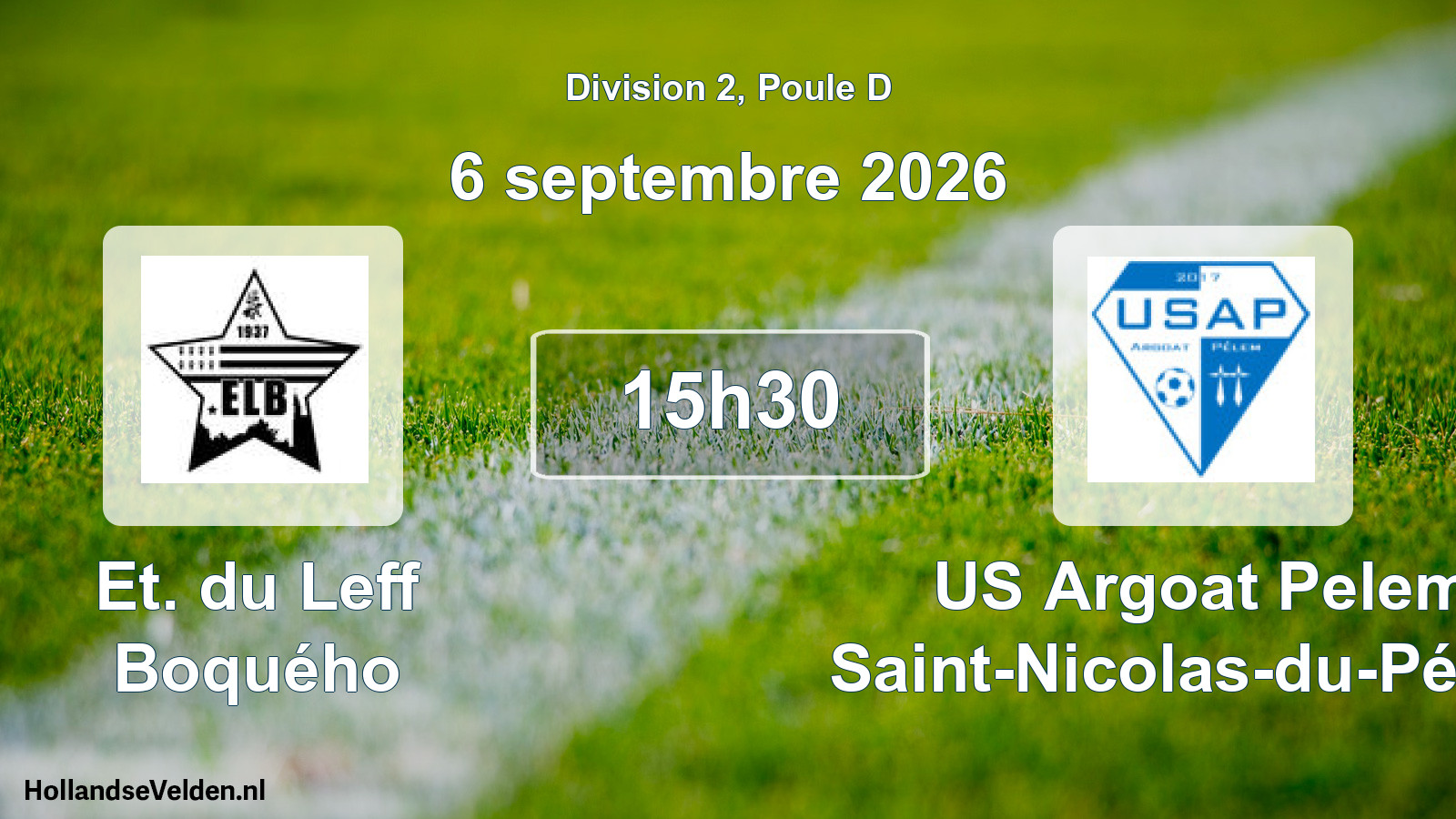 Match programmé: Et. du Leff Boquého - US Argoat Pelem Saint-Nicolas-du-Pélem (6 septembre 2026)