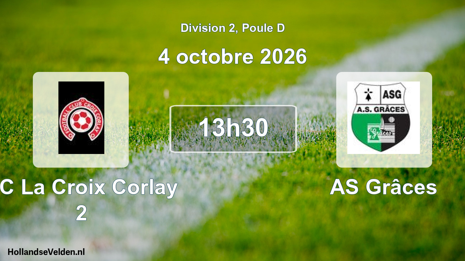 Match programmé: FC La Croix Corlay 2 - AS Grâces (4 octobre 2026)