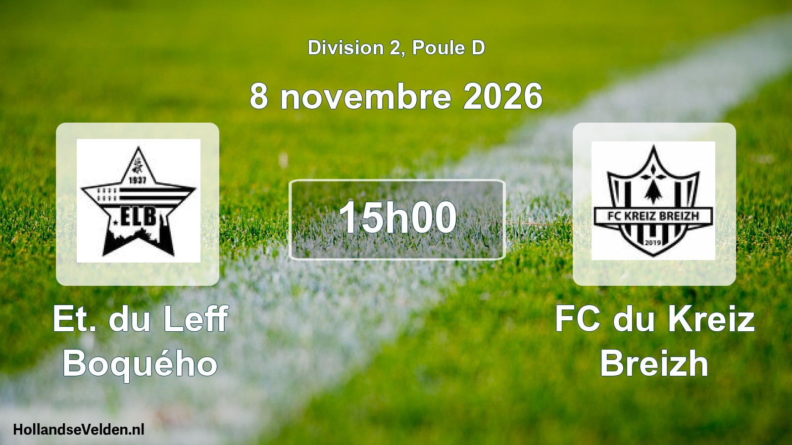 Match programmé: Et. du Leff Boquého - FC du Kreiz Breizh (8 novembre 2026)