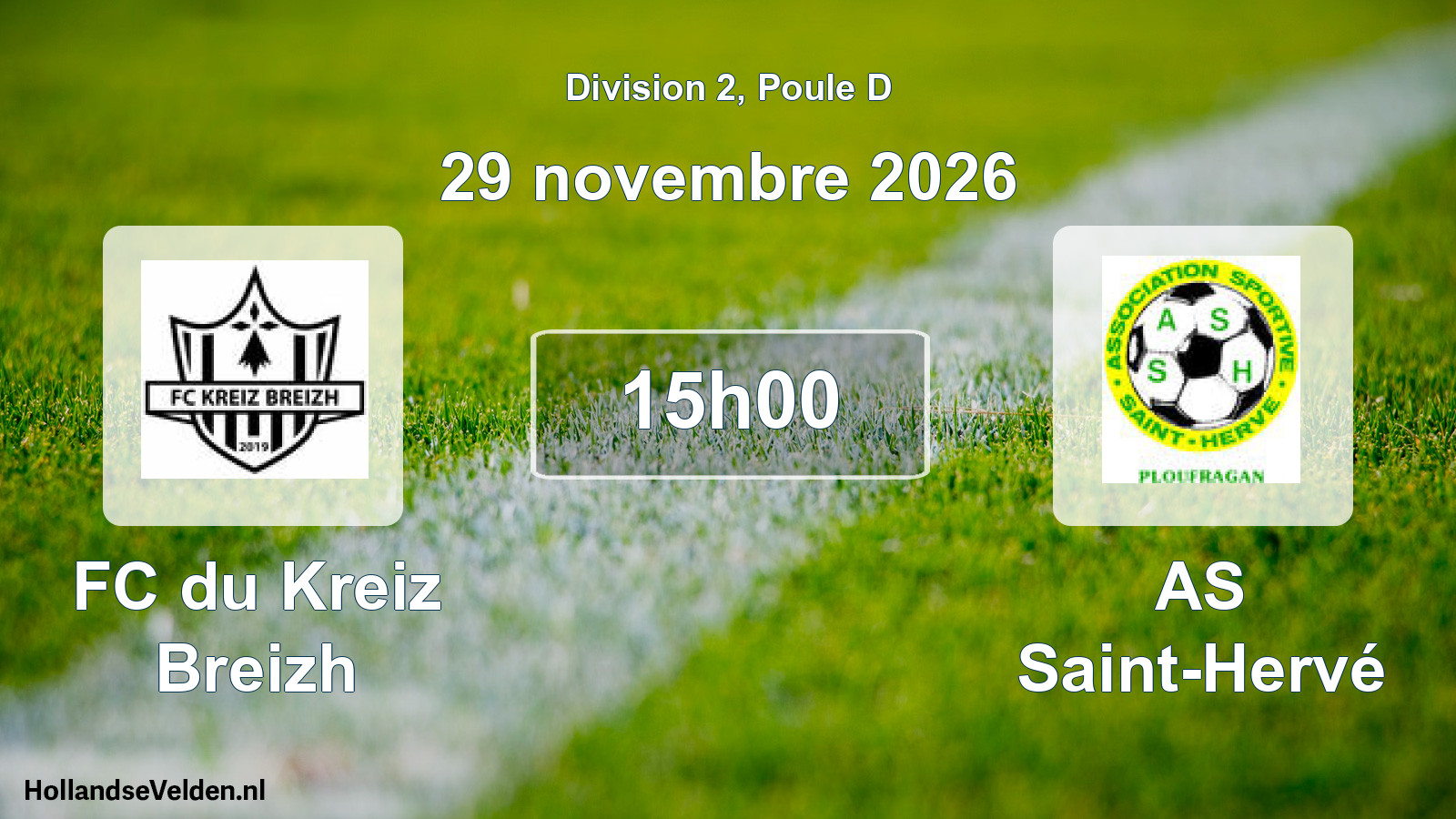 Scheduled Match: FC du Kreiz Breizh - AS Saint-Hervé (29 November 2026)