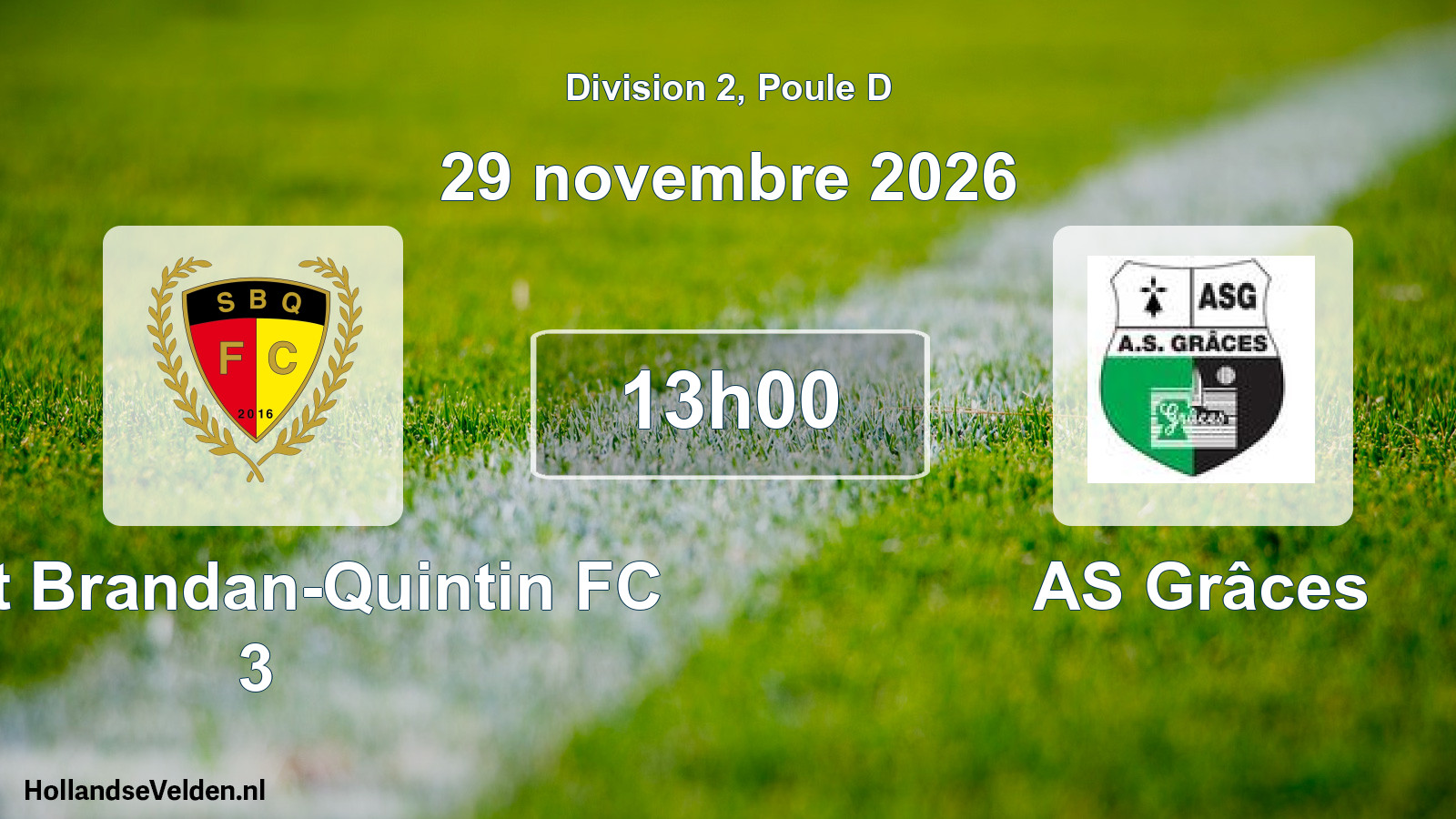 Match programmé: Saint Brandan-Quintin FC 3 - AS Grâces (29 novembre 2026)