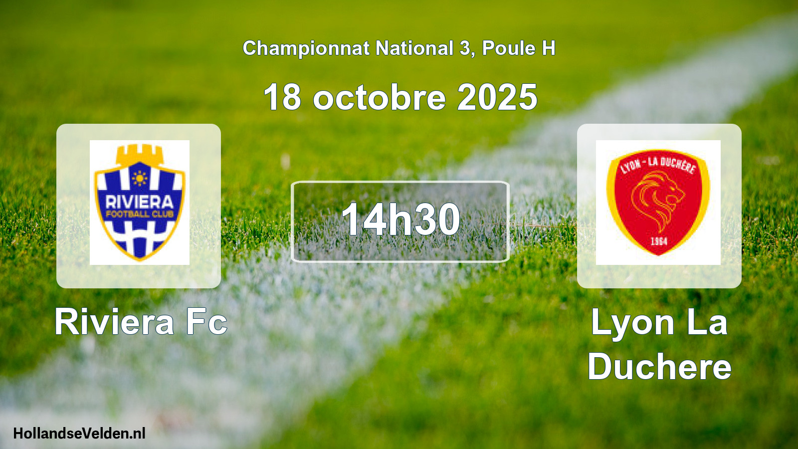 Geplande wedstrijd: Riviera Fc - Lyon La Duchere (18 octobre 2025)
