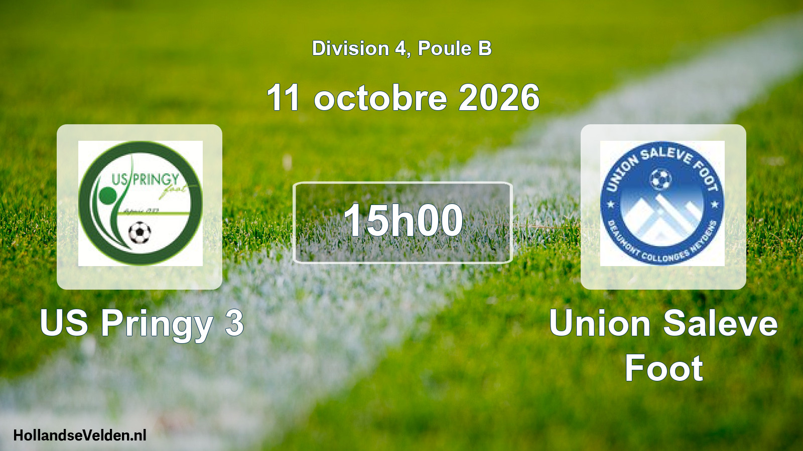 Match programmé: US Pringy 3 - Union Saleve Foot (11 octobre 2026)