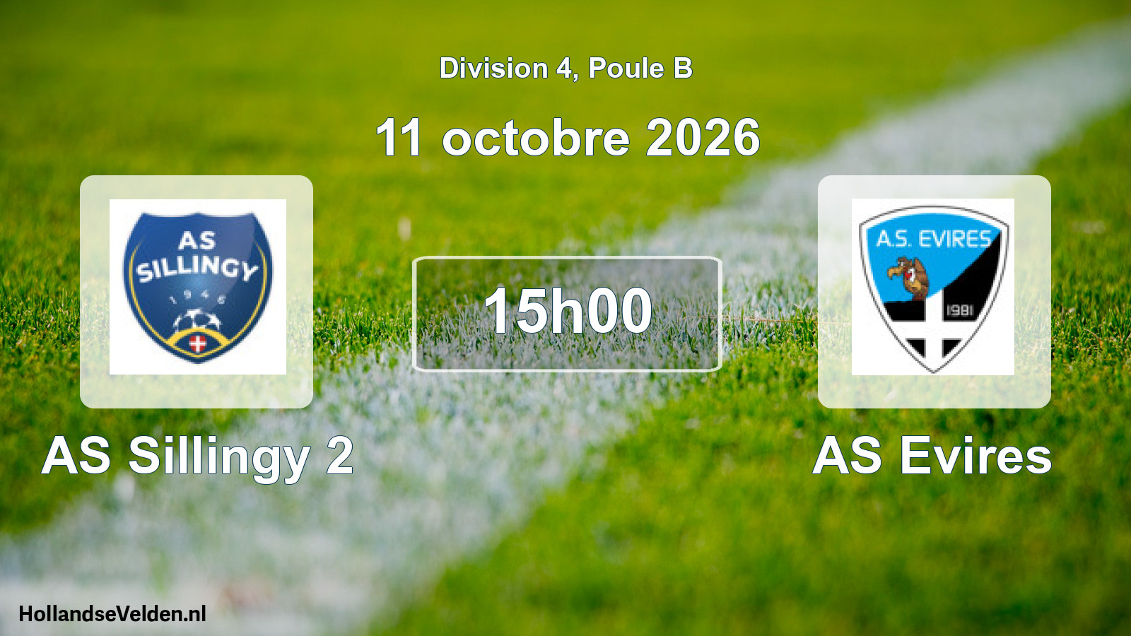 Match programmé: AS Sillingy 2 - AS Evires (11 octobre 2026)