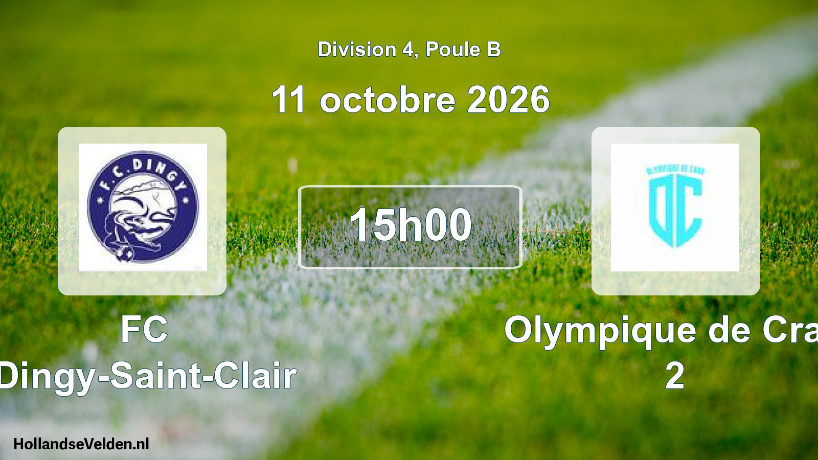 Scheduled Match: FC Dingy-Saint-Clair - Olympique de Cran 2 (11 October 2026)
