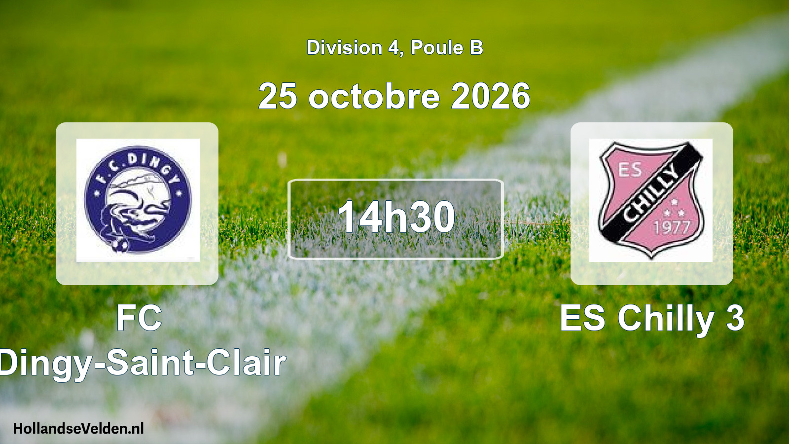 Match programmé: FC Dingy-Saint-Clair - ES Chilly 3 (25 octobre 2026)