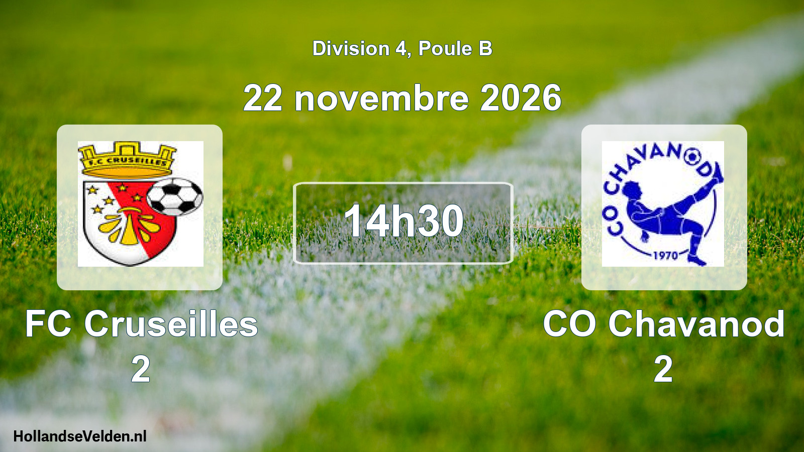 Match programmé: FC Cruseilles 2 - CO Chavanod 2 (22 novembre 2026)