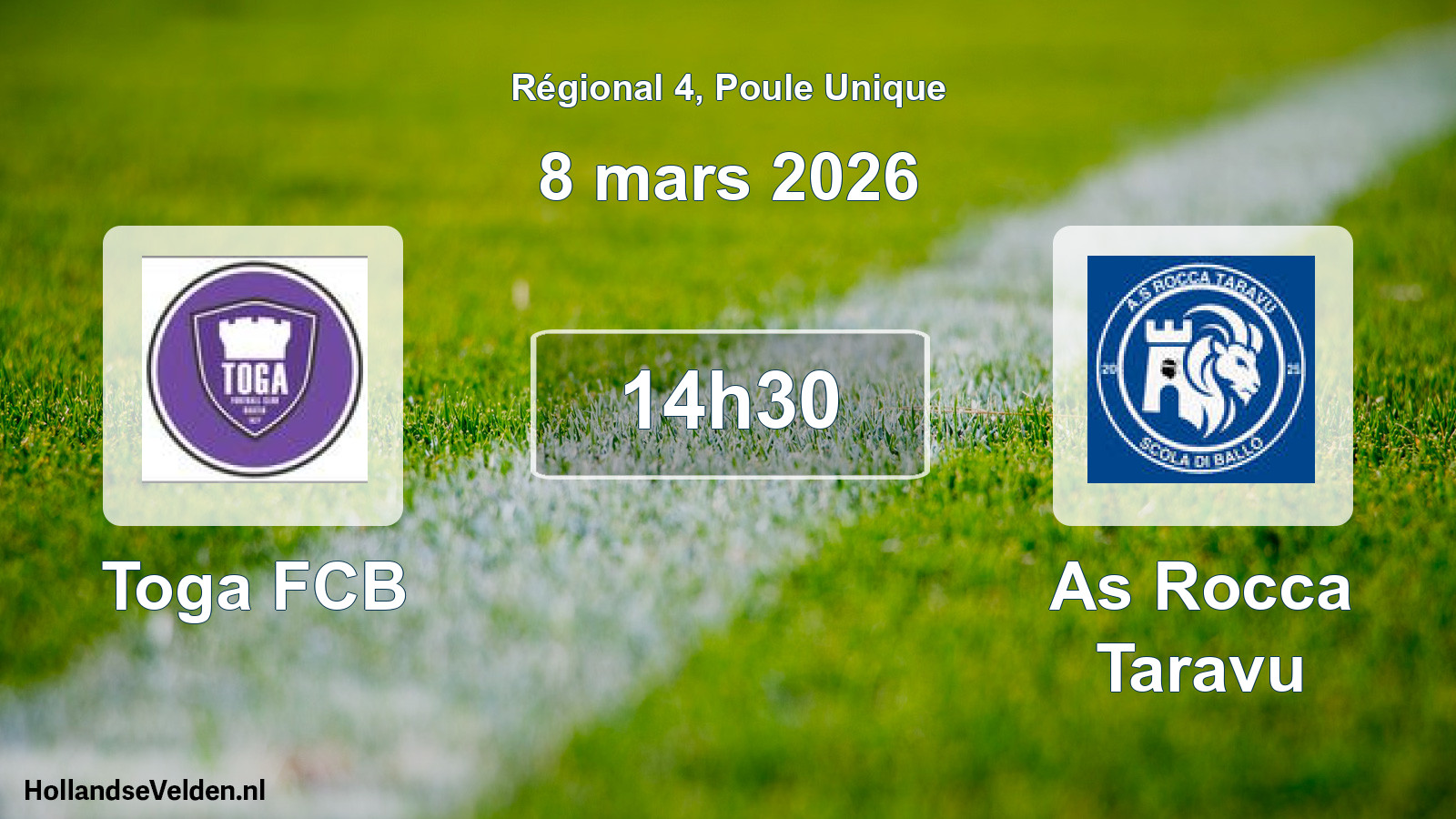 Geplande wedstrijd: Toga FCB - As Rocca Taravu (8 mars 2026)