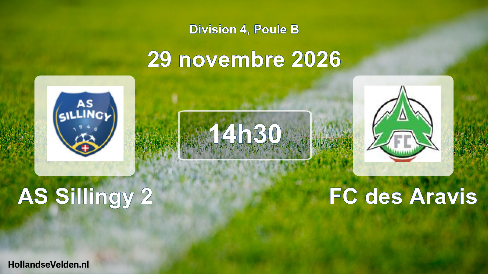 Match programmé: AS Sillingy 2 - FC des Aravis (29 novembre 2026)