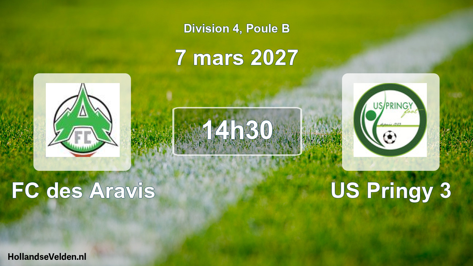 Match programmé: FC des Aravis - US Pringy 3 (7 mars 2027)