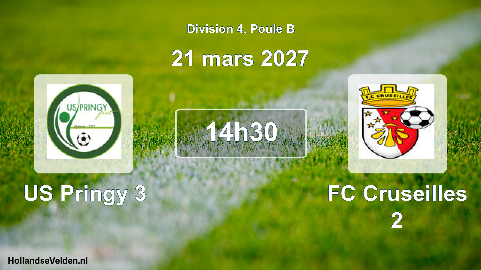 Match programmé: US Pringy 3 - FC Cruseilles 2 (21 mars 2027)