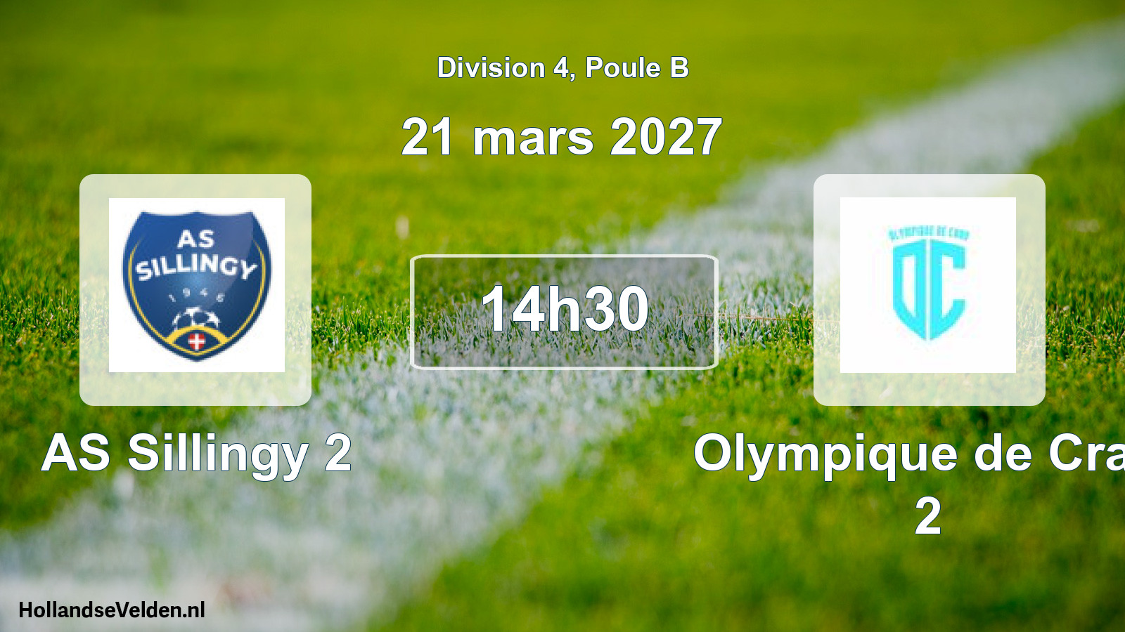 Match programmé: AS Sillingy 2 - Olympique de Cran 2 (21 mars 2027)