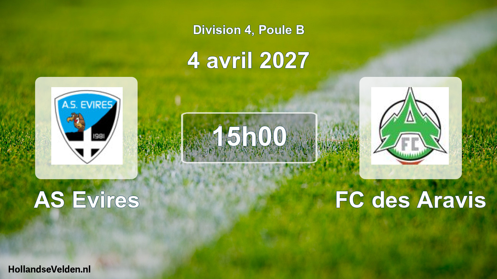 Match programmé: AS Evires - FC des Aravis (4 avril 2027)