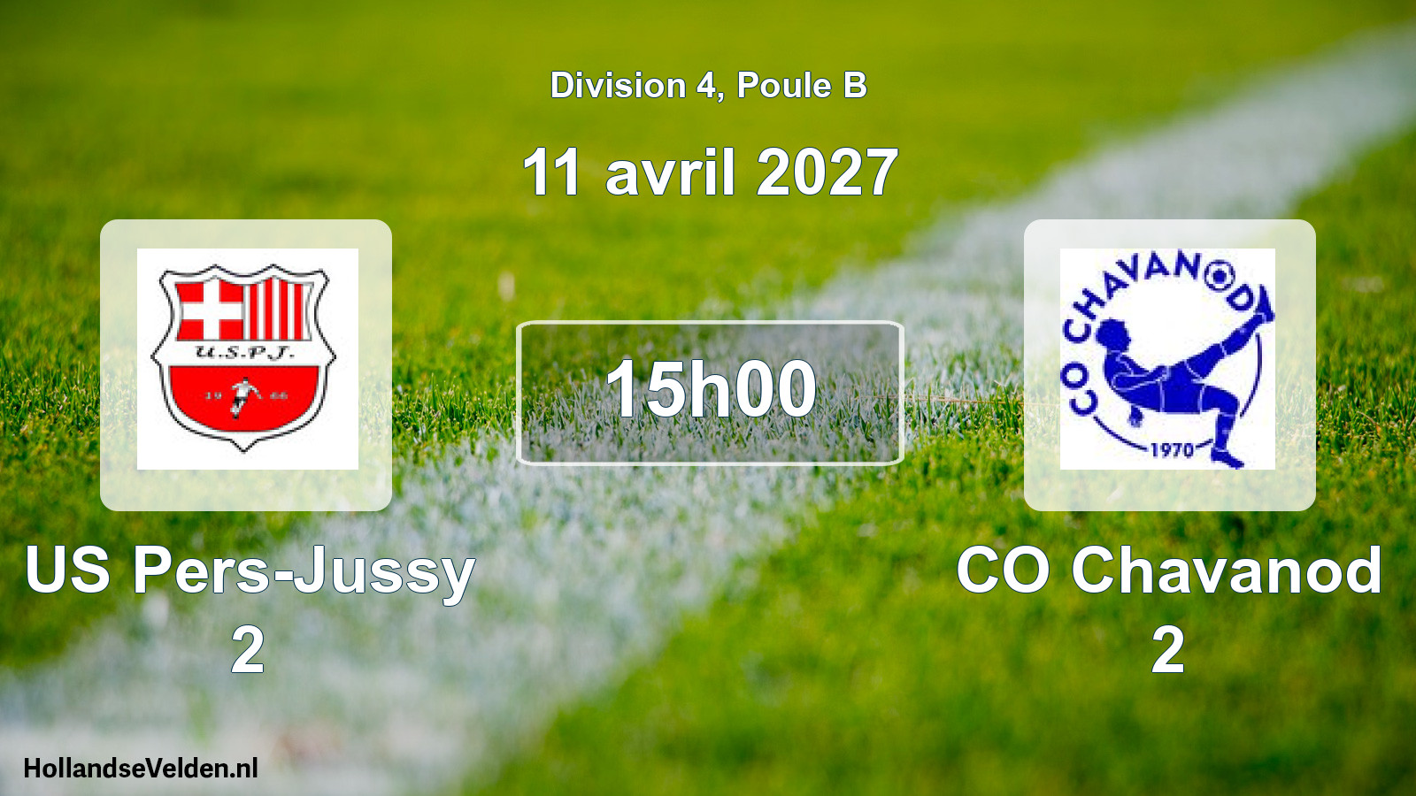 Match programmé: US Pers-Jussy 2 - CO Chavanod 2 (11 avril 2027)