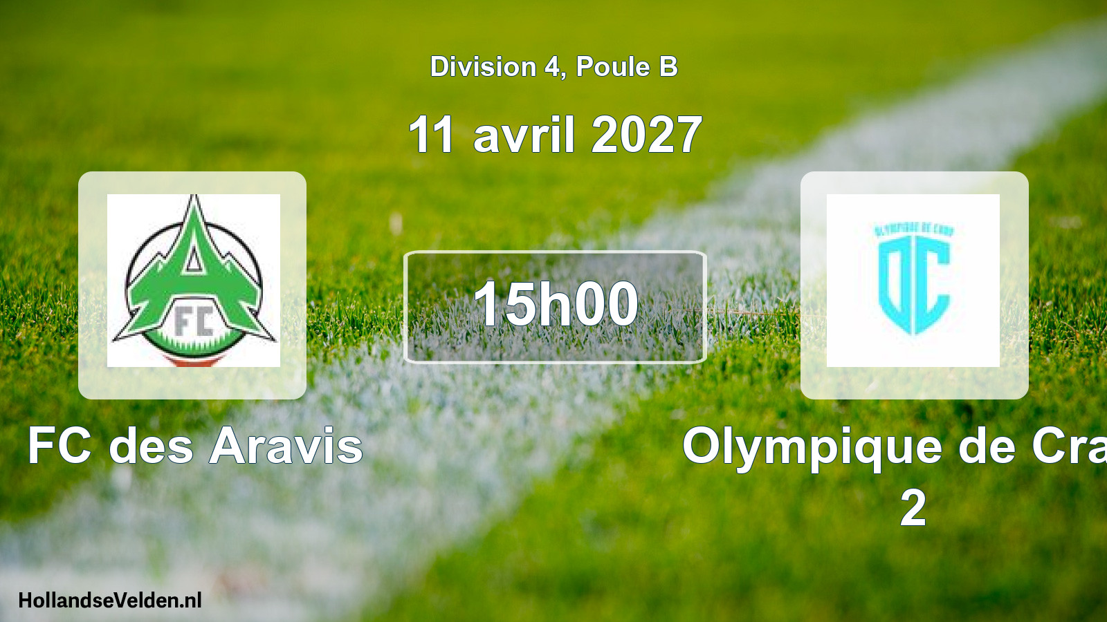 Scheduled Match: FC des Aravis - Olympique de Cran 2 (11 April 2027)