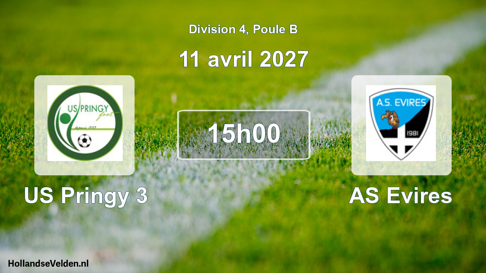 Match programmé: US Pringy 3 - AS Evires (11 avril 2027)