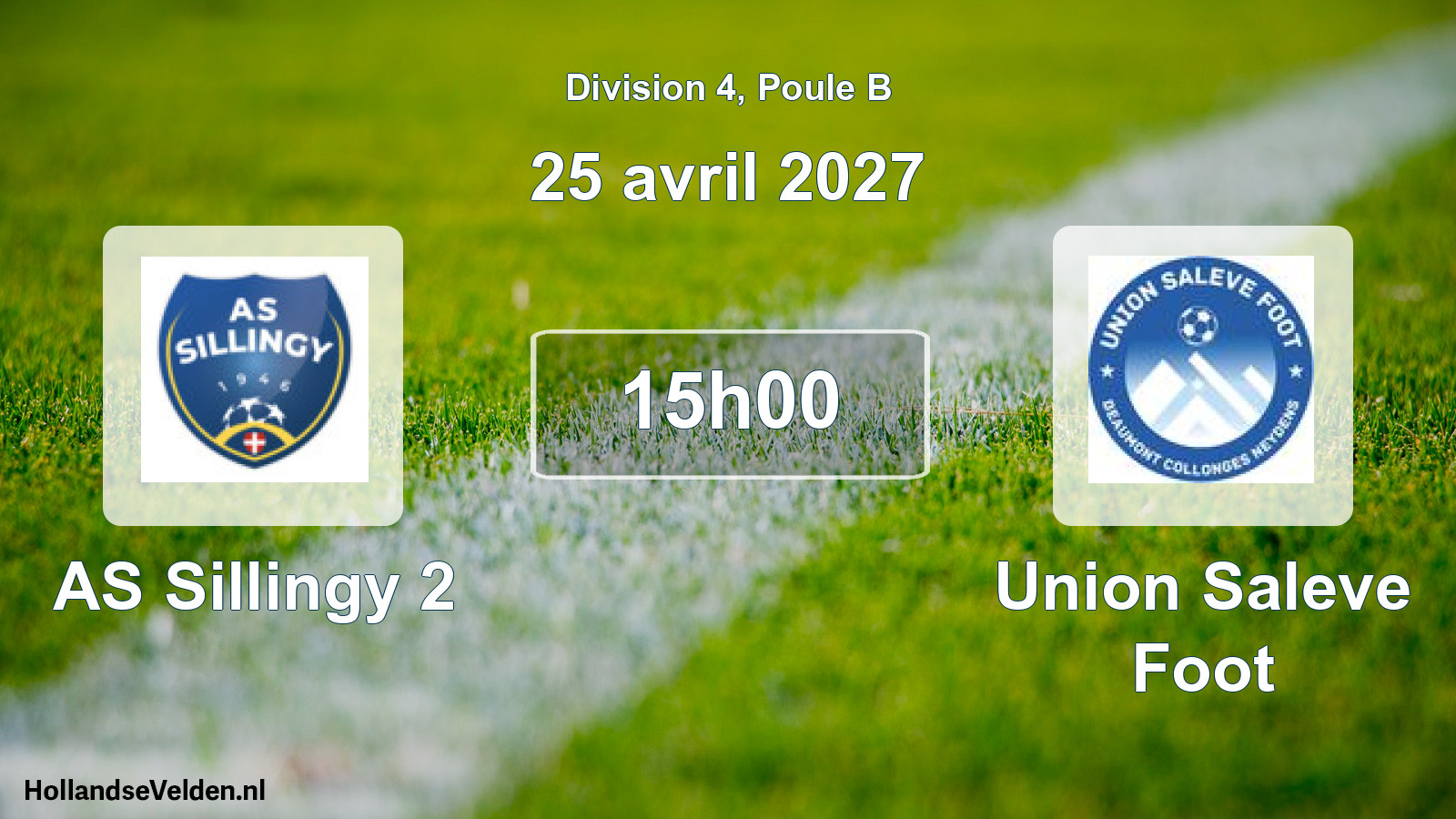 Match programmé: AS Sillingy 2 - Union Saleve Foot (25 avril 2027)