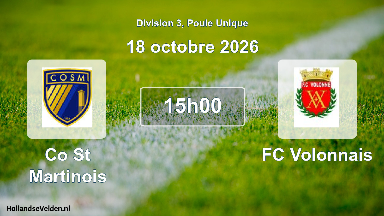 Match programmé: Co St Martinois - FC Volonnais (18 octobre 2026)