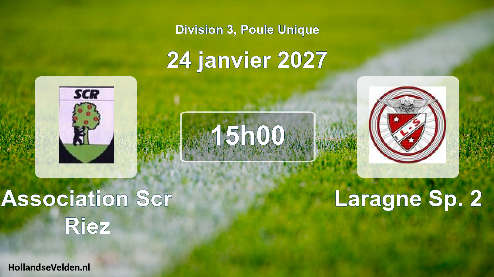 Match programmé: Association Scr Riez - Laragne Sp. 2 (24 janvier 2027)