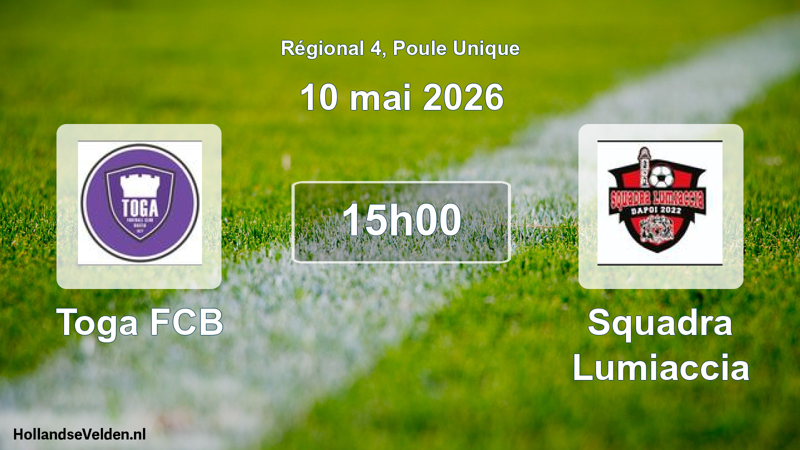 Geplande wedstrijd: Toga FCB - Squadra Lumiaccia (10 mai 2026)