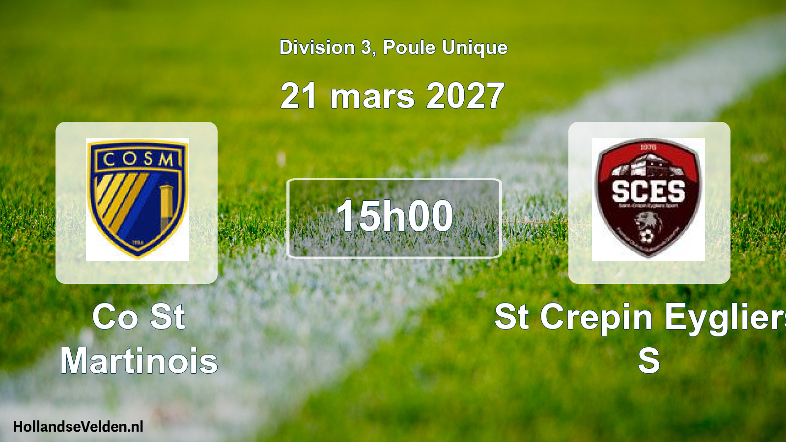 Match programmé: Co St Martinois - St Crepin Eygliers S (21 mars 2027)