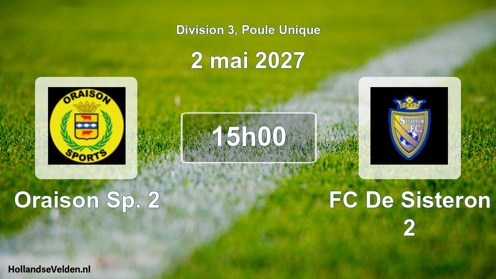 Match programmé: Oraison Sp. 2 - FC De Sisteron 2 (2 mai 2027)