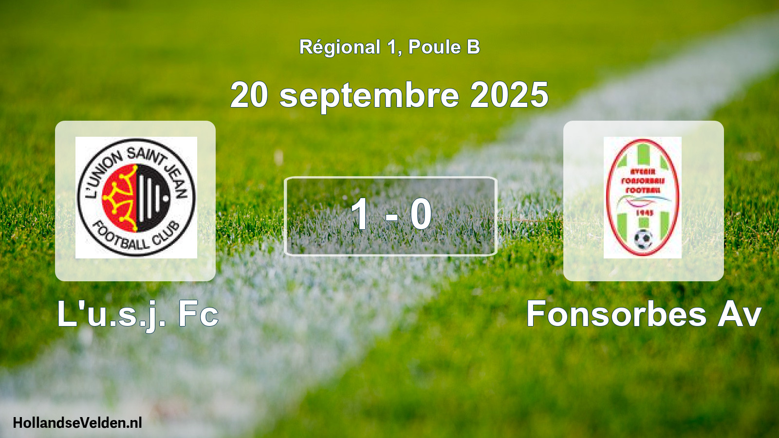 Gespeelde wedstrijd: L'u.s.j. Fc - Fonsorbes Av 1 - 0 (20 september 2025)